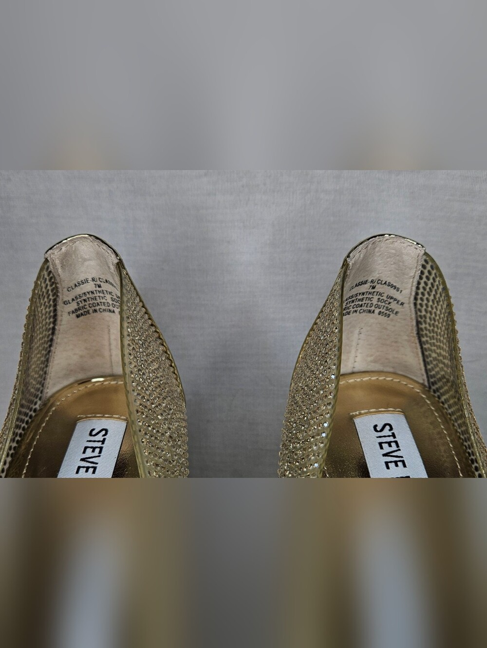 Steve Madden Classie Rhinestone Gold Clear Pumps Heels 7 NWOT Event Festival - Picture 4 of 12